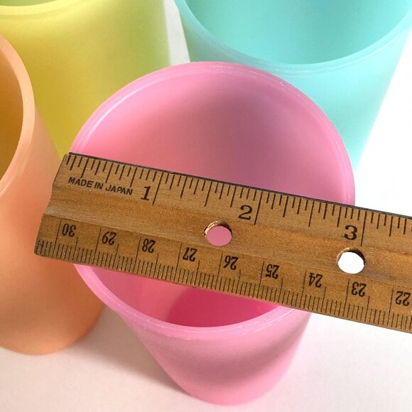 Tupperware 107 Iced Tea Lemonade 16 oz Cups Set Of 6 Pastel Colors Vtg Drinkware - Picture 4 of 5